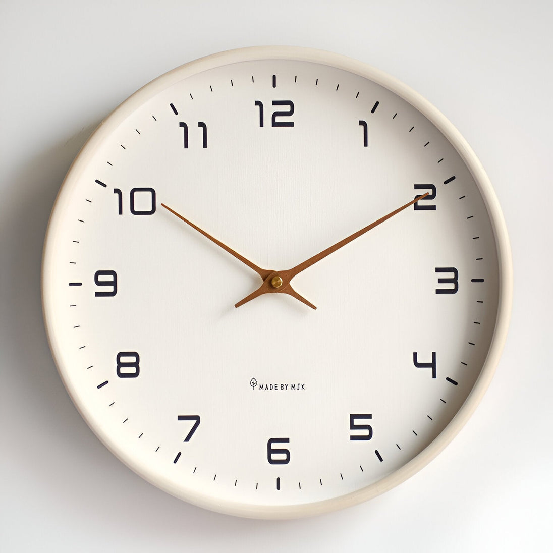 Nordic Wooden Wall Clock in Cream