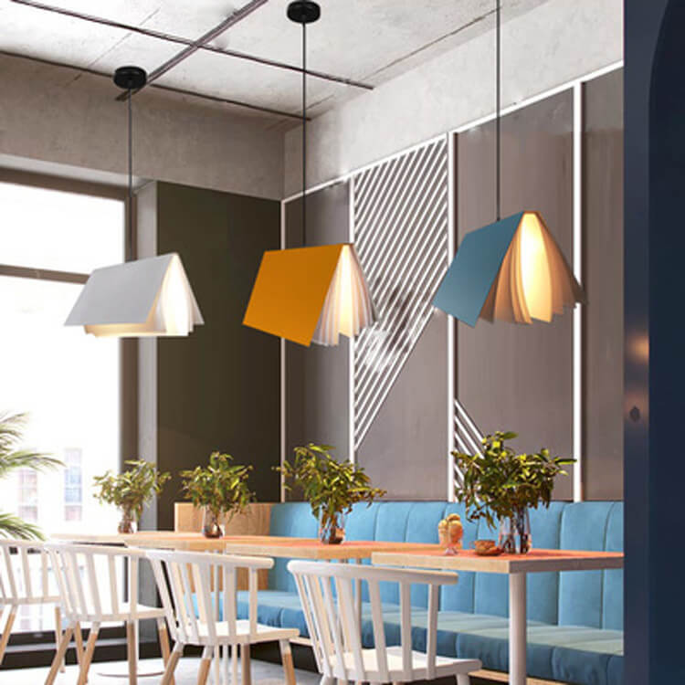 Open Book Pendant Light – alternative angle
