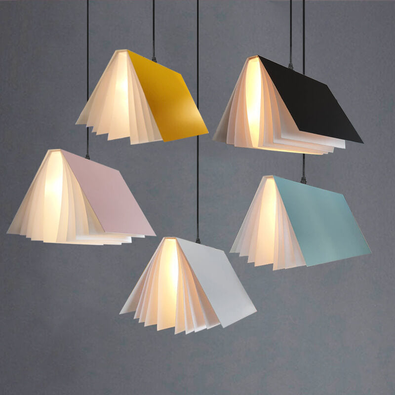 Open Book Pendant Light in Blue