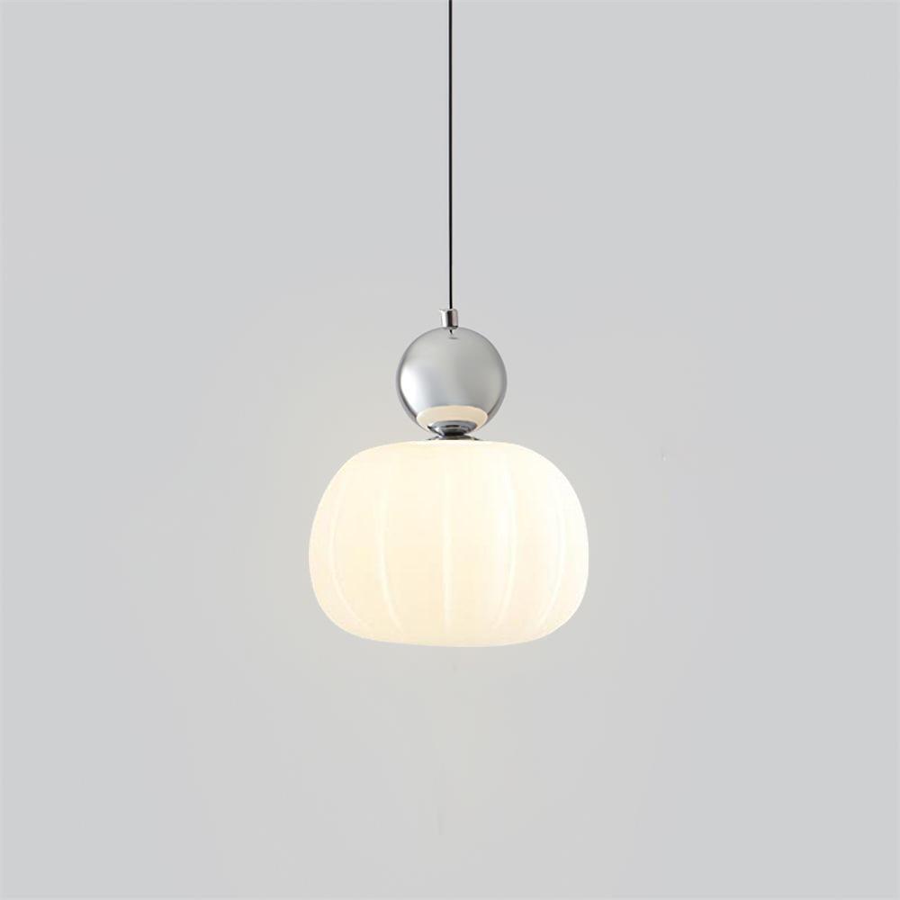 Round Acrylic Mini Pendant Light in Chrome & White