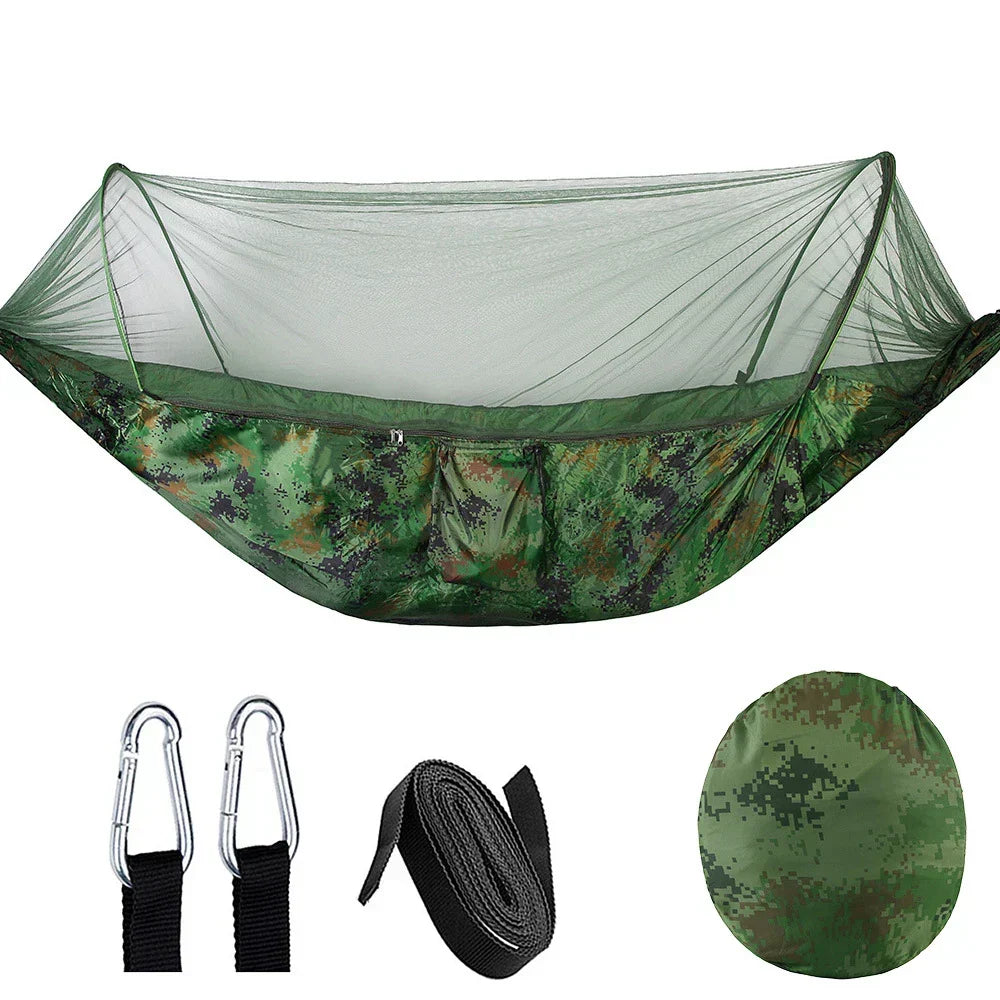 Outdoor Hammock with Mosquito Net in Camouflage