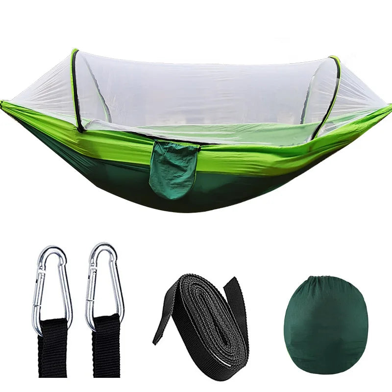 Outdoor Hammock with Mosquito Net in Green