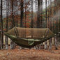 Outdoor Hammock with Mosquito Net in Olive Green