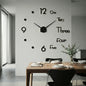 Oversized DIY 3D Wall Clock – Half Numerals, Black