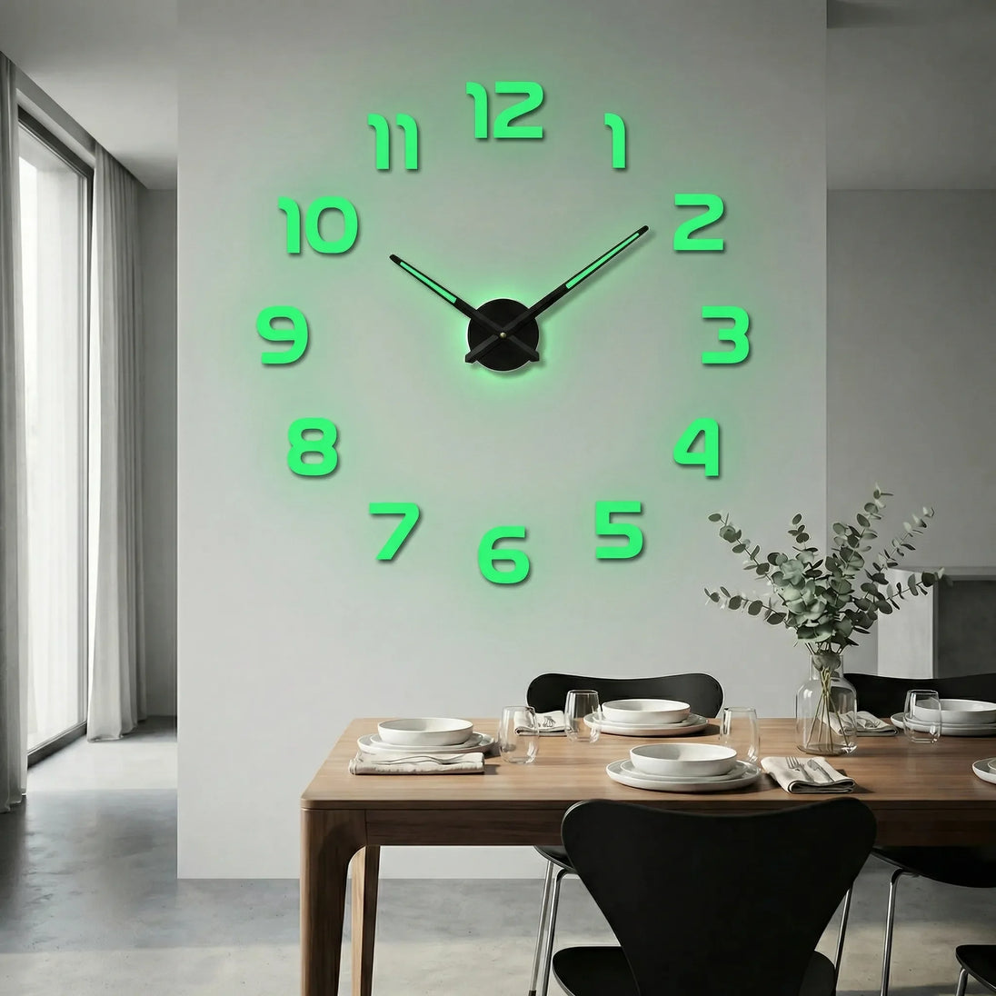 Oversized DIY 3D Wall Clock – Numerals, Glow