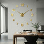 Oversized DIY 3D Wall Clock – Numerals, Gold