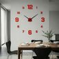 Oversized DIY 3D Wall Clock – Numerals, Red