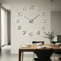 Oversized DIY 3D Wall Clock – Numerals, Silver