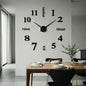 Oversized DIY 3D Wall Clock – Quarter Numerals, Black
