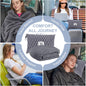 Packable Flannel Travel Blanket with Pillow Bag