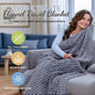 Packable Flannel Travel Blanket with Pillow Bag