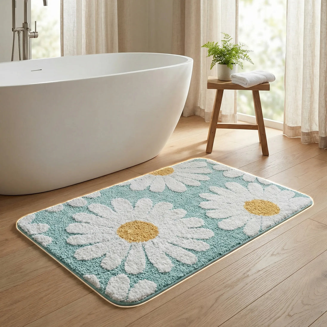 Plush Daisy Bath Mat