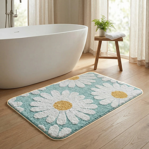 Plush Daisy Bath Mat