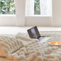 Plush Faux Fur Throw Blanket in light brown