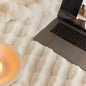 Plush Faux Fur Throw Blanket in light brown