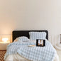 Plush Faux Fur Throw Blanket in sky blue