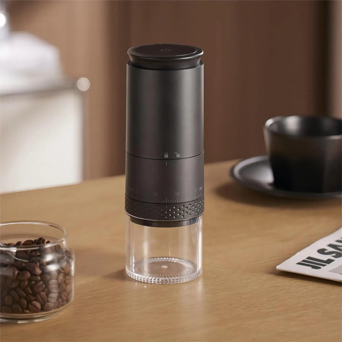 Portable Electric Coffee Grinder in Black