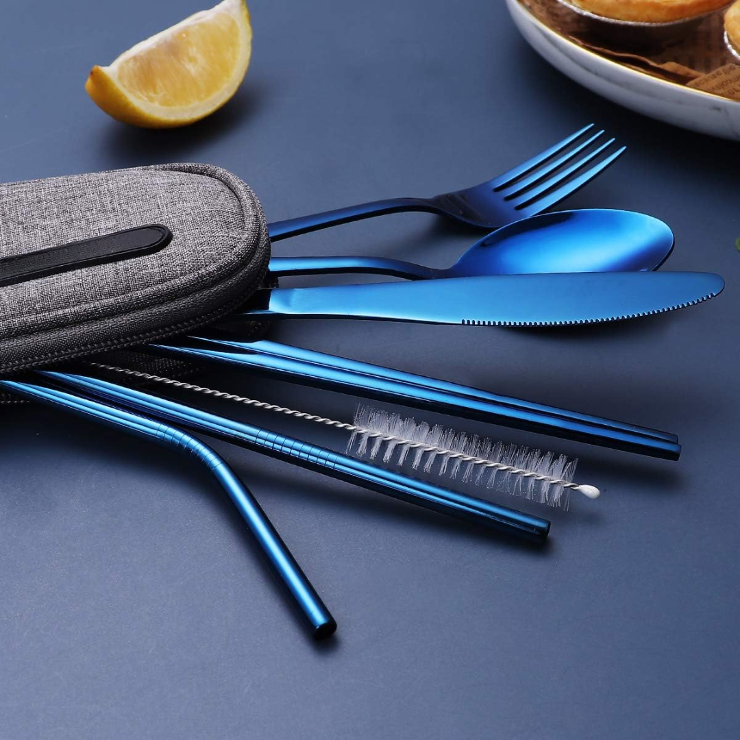 Portable Stainless Steel Cutlery Set with Case