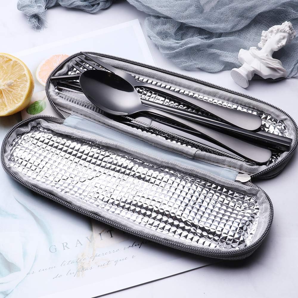 Portable Stainless Steel Cutlery Set with Case