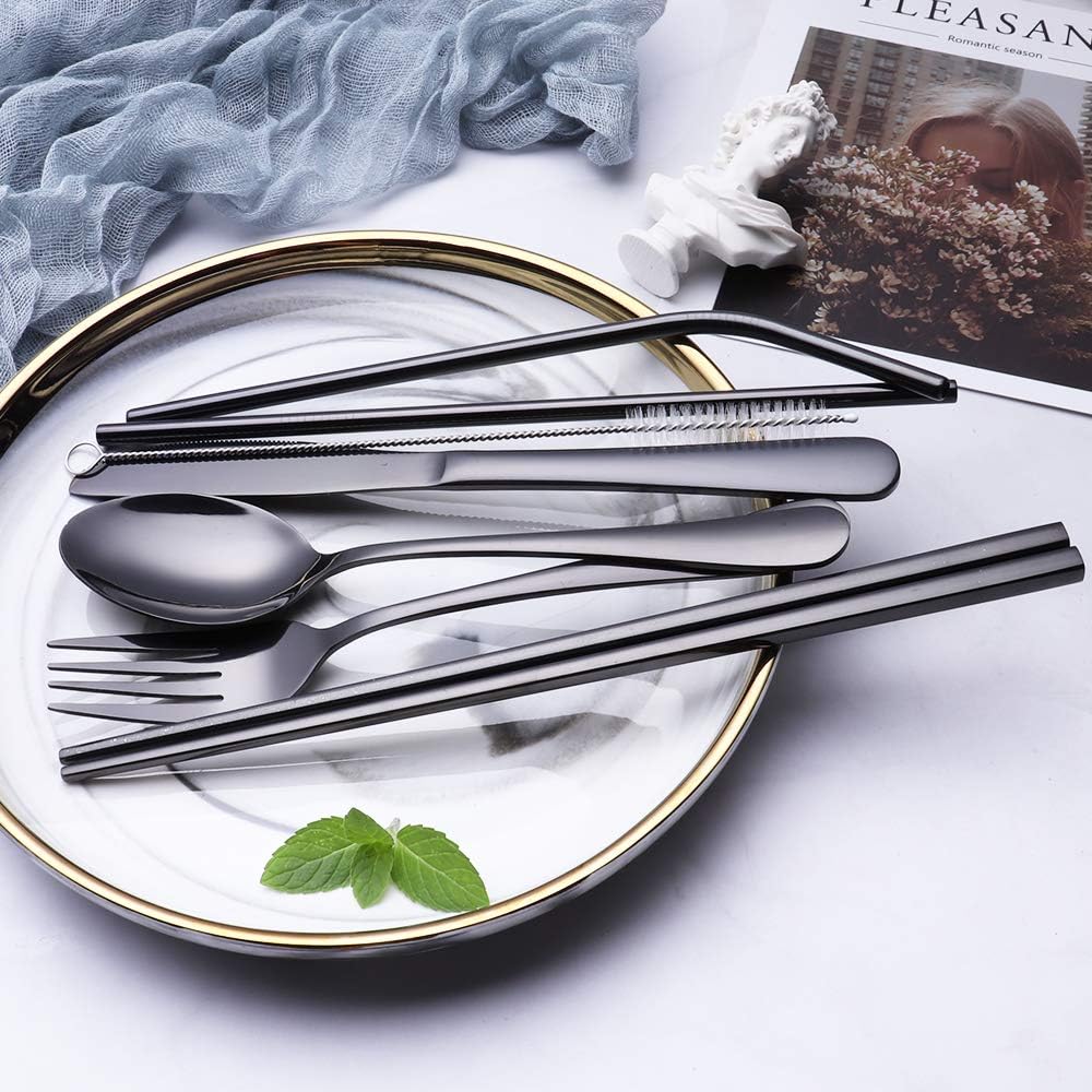 Portable Stainless Steel Cutlery Set with Case