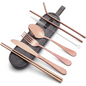 Portable Stainless Steel Cutlery Set with Case in Rose Gold
