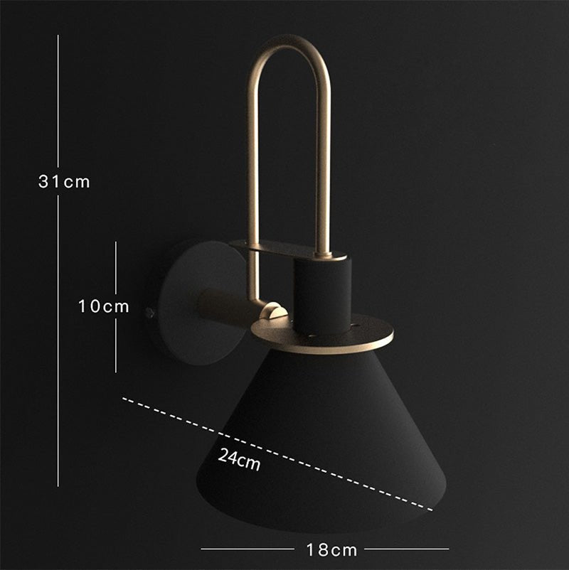 Geometric Metal Wall Lamp – close-up