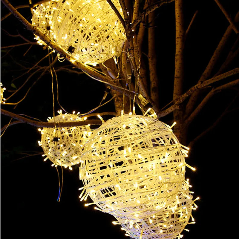 Rattan-Look LED Light Ball for Indoor and Outdoor
