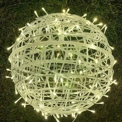 Rattan-Look LED Light Ball for Indoor and Outdoor