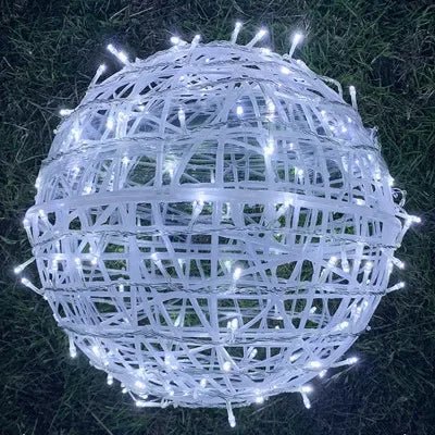 Rattan-Look LED Light Ball for Indoor and Outdoor