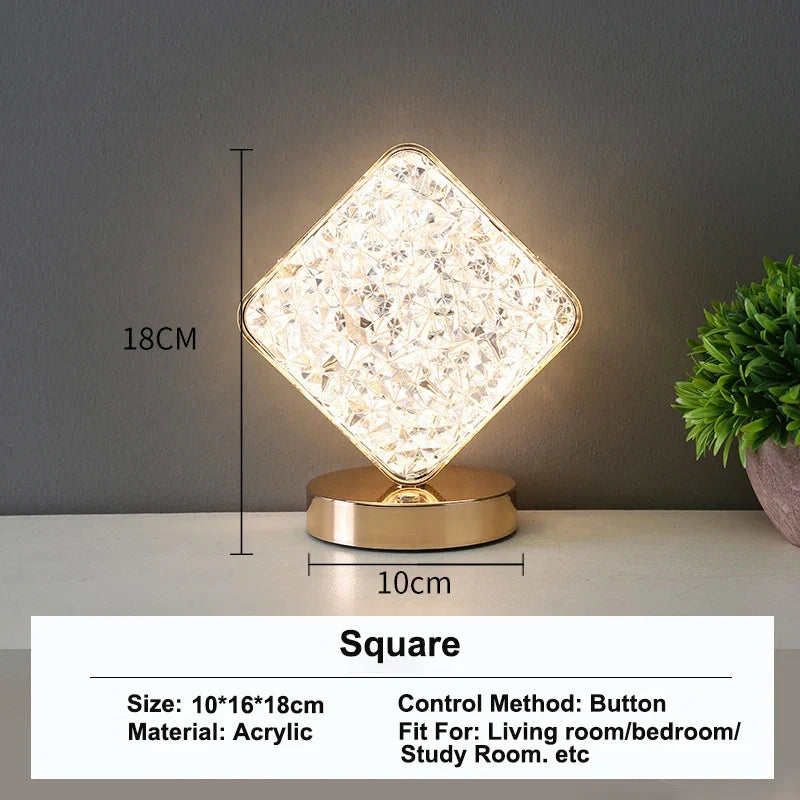 3D Crystal LED Night Light – Square