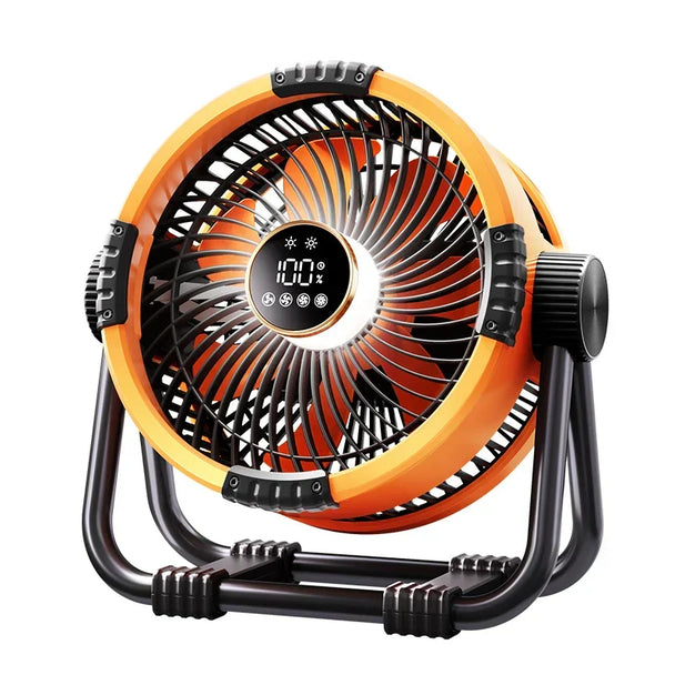 Rechargeable Camping Fan with LED Light and Remote