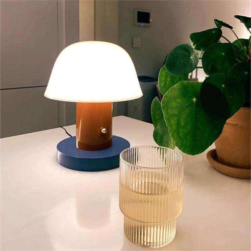 Rechargeable Mushroom Table Lamp – in a room setting
