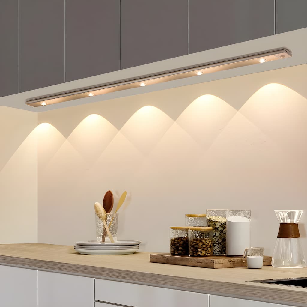 Rechargeable Motion Sensor LED Light Bar in Silver