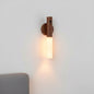 Rechargeable wooden LED wall sconce with motion sensor