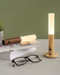 Rechargeable wooden LED wall sconce with motion sensor