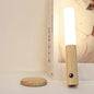 Rechargeable wooden LED wall sconce with motion sensor
