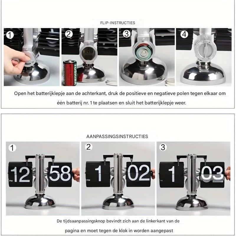 Retro Stainless Steel Flip Clock