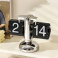 Retro Stainless Steel Flip Clock in Black