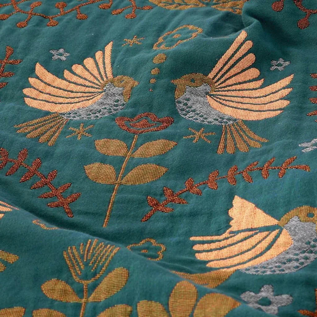 Reversible Scandinavian Bird Throw