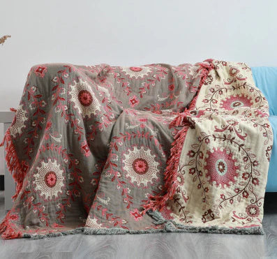 Reversible Scandinavian Bird Throw