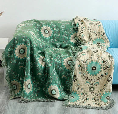 Reversible Scandinavian Bird Throw