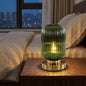 Ribbed Coloured Glass Table Lamp