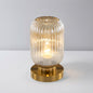 Ribbed Coloured Glass Table Lamp in Amber