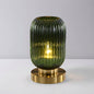 Ribbed Coloured Glass Table Lamp in Green