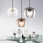 Ribbed Glass Globe Pendant Light in Clear