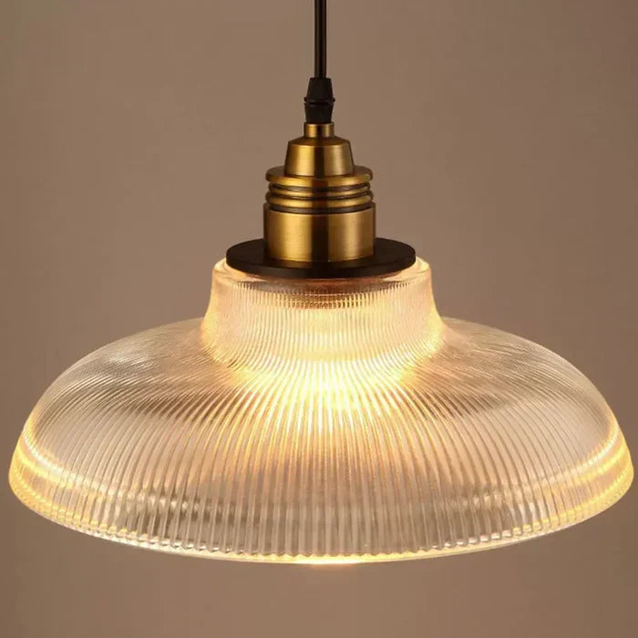 Ribbed Glass Pendant Light