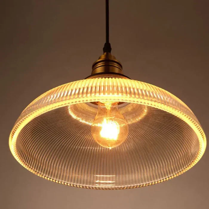 Ribbed Glass Pendant Light