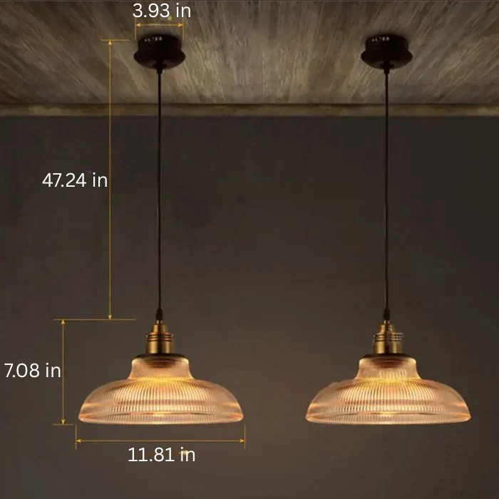 Ribbed Glass Pendant Light