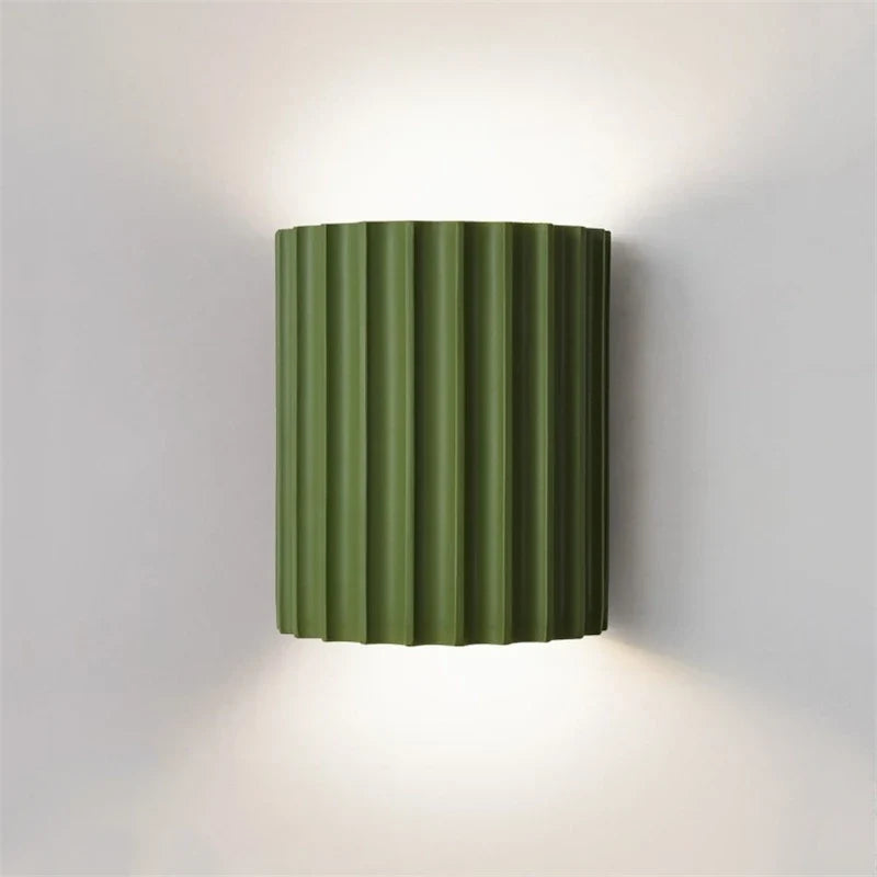 Ribbed Resin Wall Lamp in Green