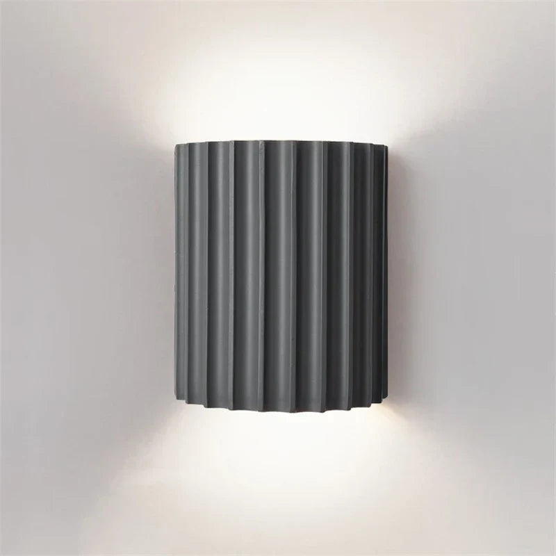 Ribbed Resin Wall Lamp in Grey